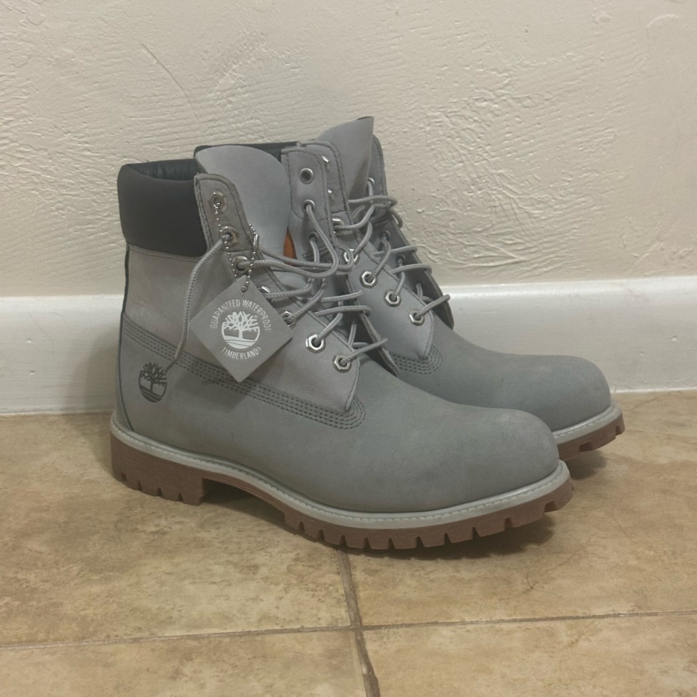 Grey timberlands premium boot